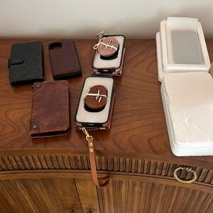 Set of 5 IPhone 13 mini phone cases and screen protectors